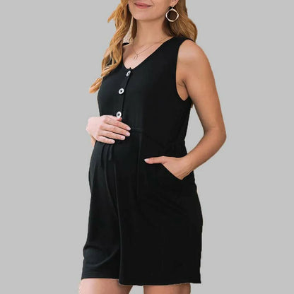 BLACK MATERNITY JUMPSUIT