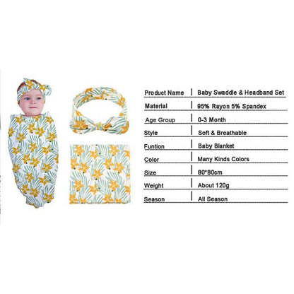 Printed Headband Swaddle Set