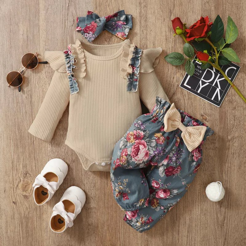 3PCS Newborn Baby Girls Clothes