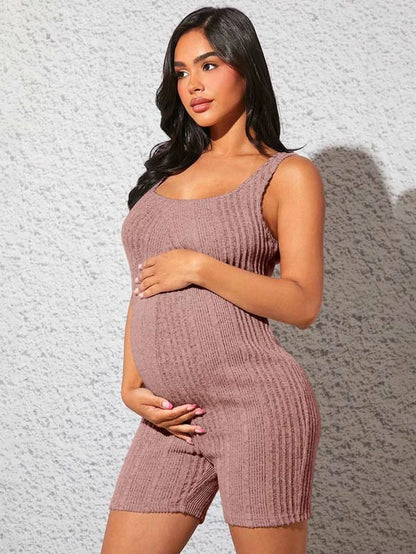 MATERNITY KNITTED CASUAL JUMPSUIT