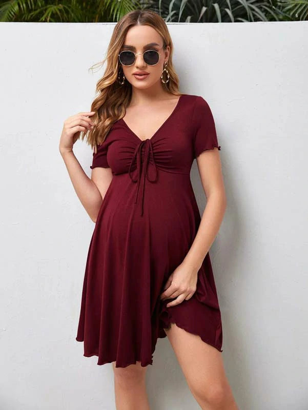 MATERNITY DRAWSTRING DRESS