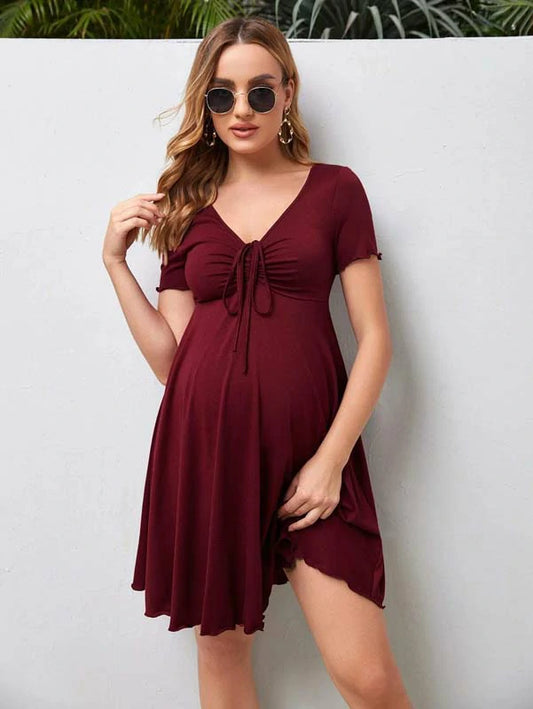 MATERNITY DRAWSTRING DRESS