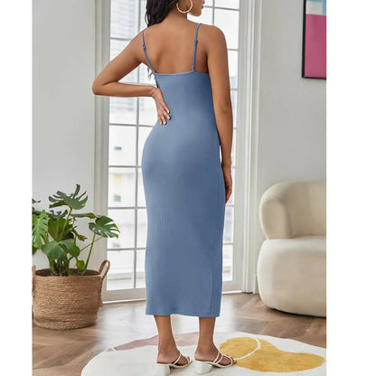 MATERNITY BUTTON FRONT CAMI DRESS