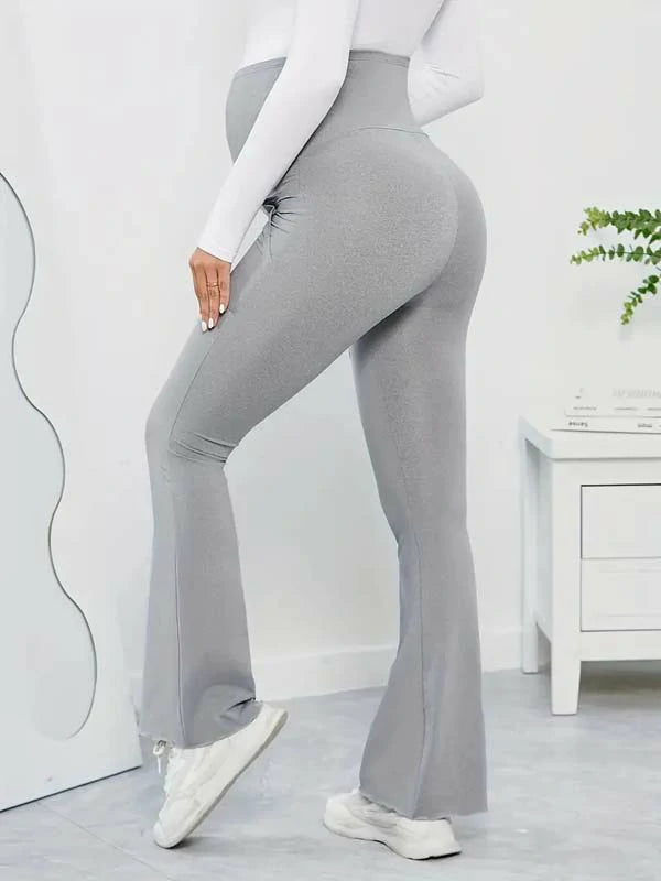 MATERNITY WIDE LEG PANTS LIGHT GRAY