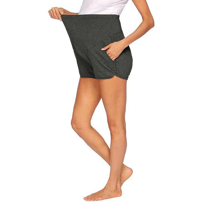 Solid Yoga Maternity Shorts