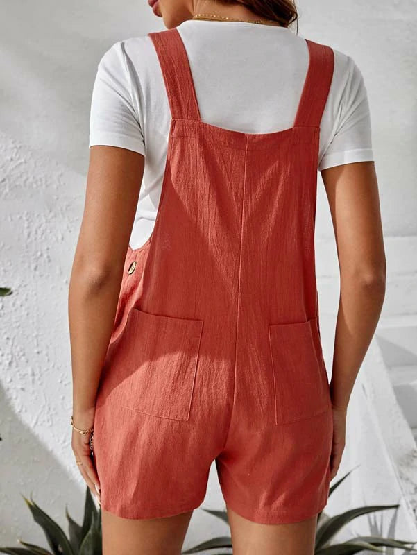 MATERNITY JUMPSUIT BRICK RED