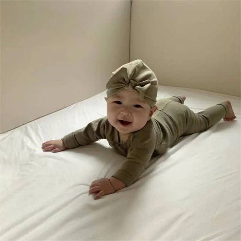 Baby top + pants + hat three-piece set