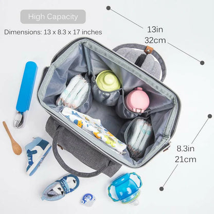 Grey Diaper Bag Backpack