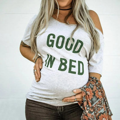 LETTER PRINT MATERNITY T-SHIRT