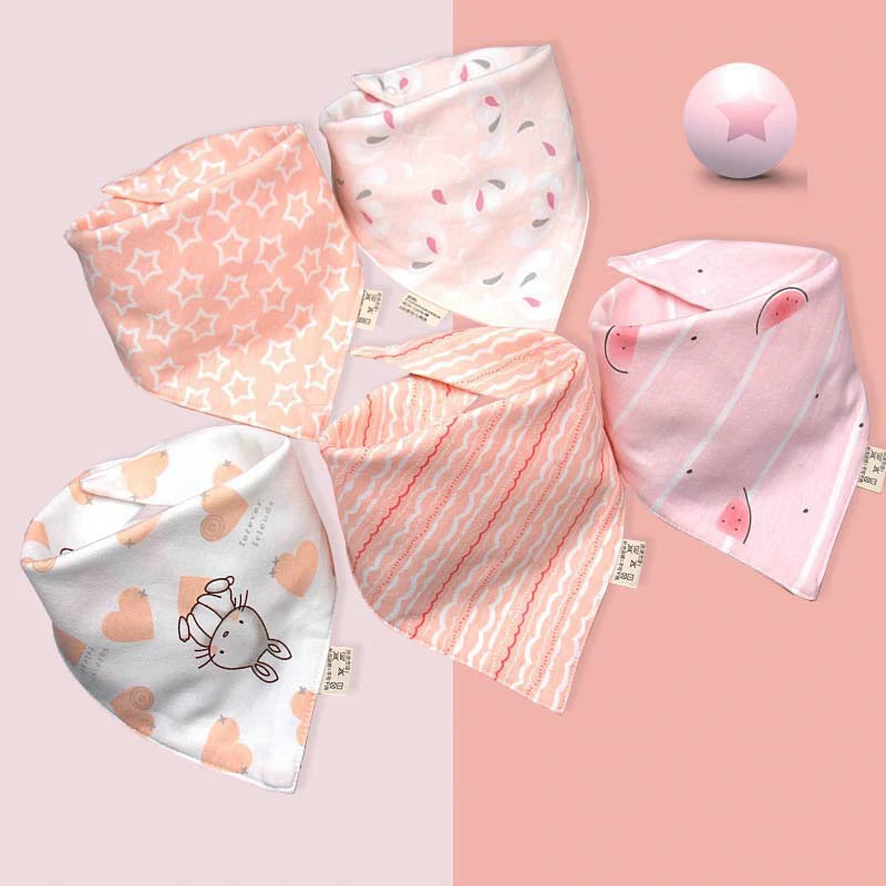 5Pcs Organic Baby Bandana Drool Bibs