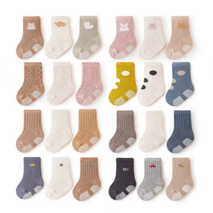 3 Pairs Baby Non-slip Indoor Walking Socks