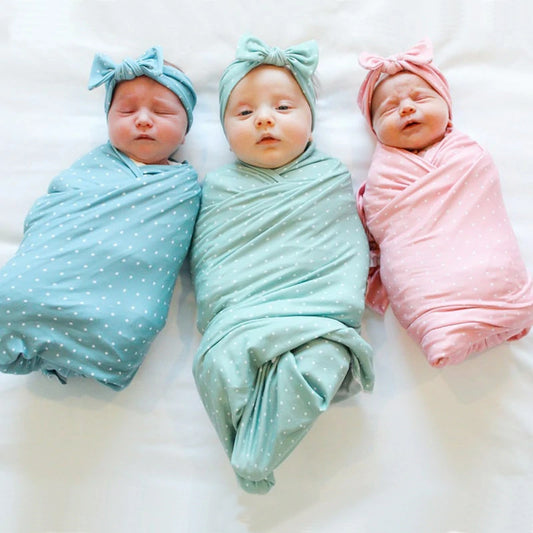 Newborn Swaddle Blanket Headband Set