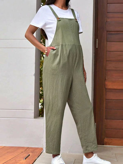 MATERNITY ADJUSTABLE WAIST SHIRTLESS JUMPSUIT