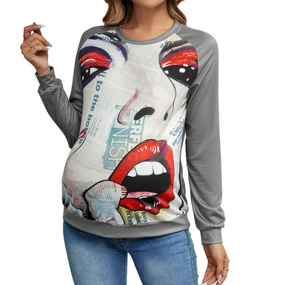 PORTRAIT PRINT CREW NECK SWEATSHIRT