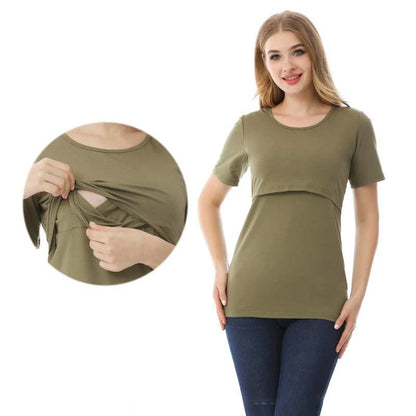 Maternity Short Sleeve Nursing T-Shirt