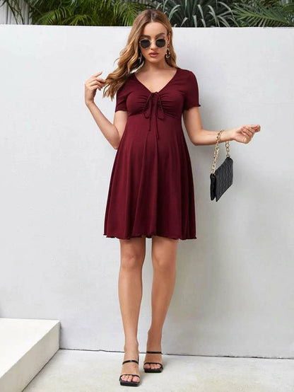 MATERNITY DRAWSTRING DRESS