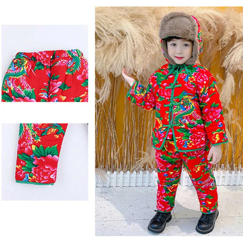 Children's Northeastern Fower Cotton Jacket