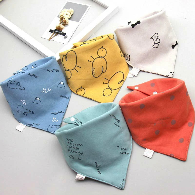 5Pcs Organic Baby Bandana Drool Bibs