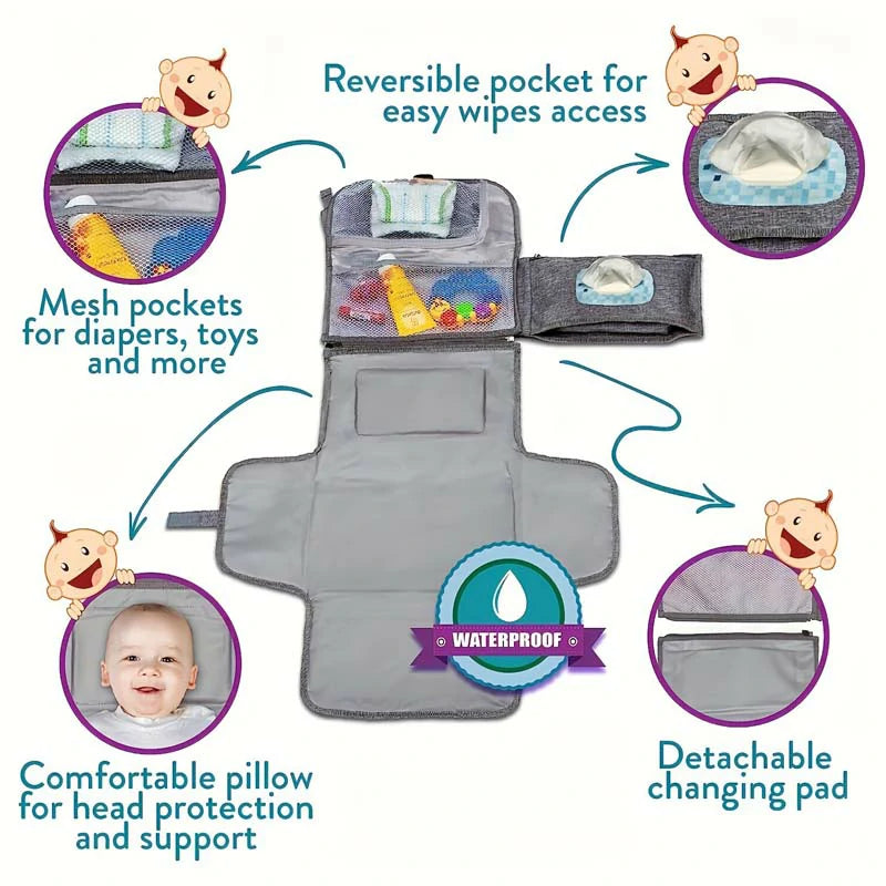 Removable Baby Travel Diaper Pad