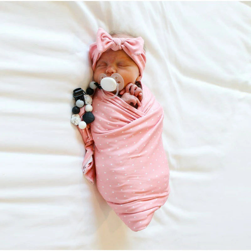 Newborn Swaddle Blanket Headband Set