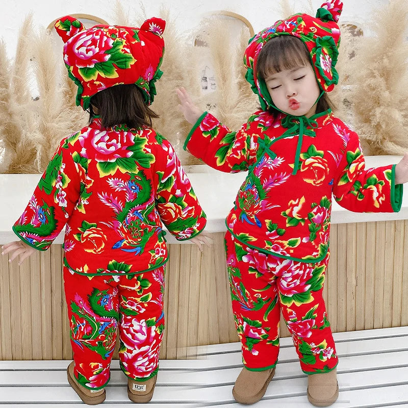 Children's Northeastern Fower Cotton Jacket