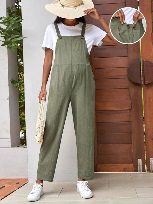 MATERNITY ADJUSTABLE WAIST SHIRTLESS JUMPSUIT