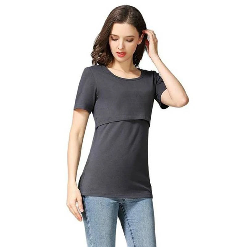 Maternity Short Sleeve Nursing T-Shirt