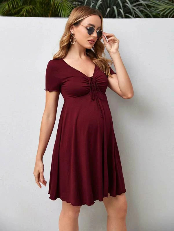 MATERNITY DRAWSTRING DRESS