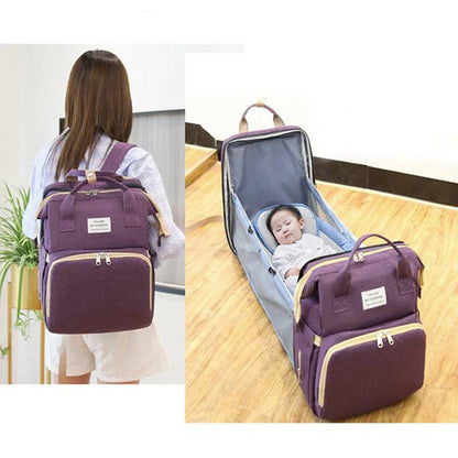 Foldable Crib Diaper Bag Backpack