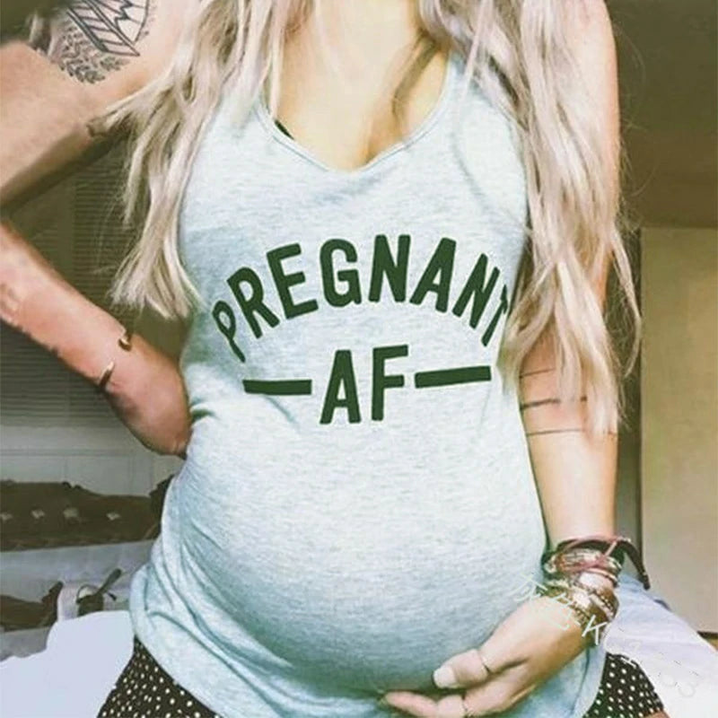 LETTER PRINT MATERNITY T-SHIRT