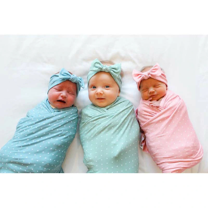 Newborn Swaddle Blanket Headband Set