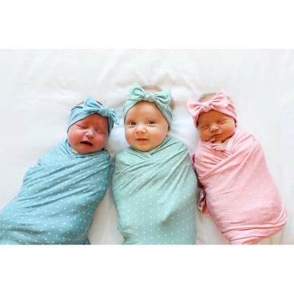 Newborn Swaddle Blanket Headband Set