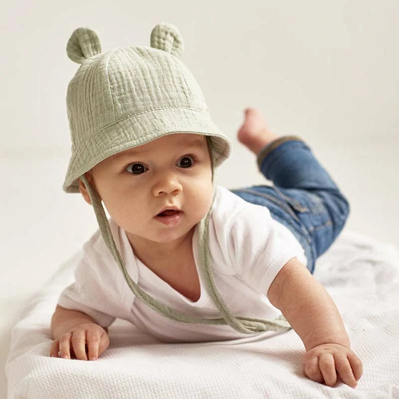 Baby Sun Hat- with Cute Bear Ears