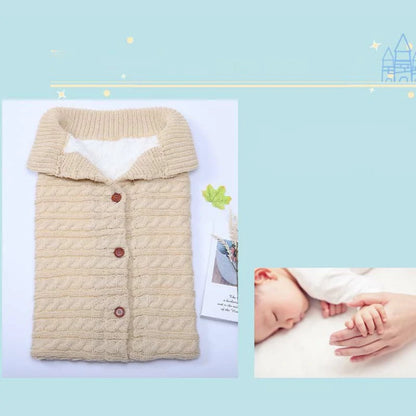 Baby Button Knitted Swaddle Blanket