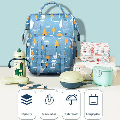 Blue Travel Backpack Baby Diaper Bag