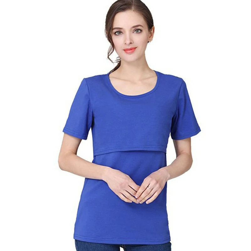 Maternity Short Sleeve Nursing T-Shirt