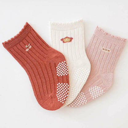 3 Pairs Baby Non-slip Indoor Walking Socks