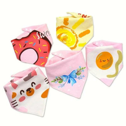 5Pcs Organic Baby Bandana Drool Bibs