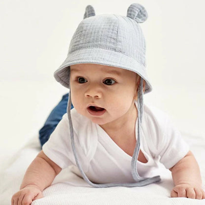 Baby Sun Hat- with Cute Bear Ears