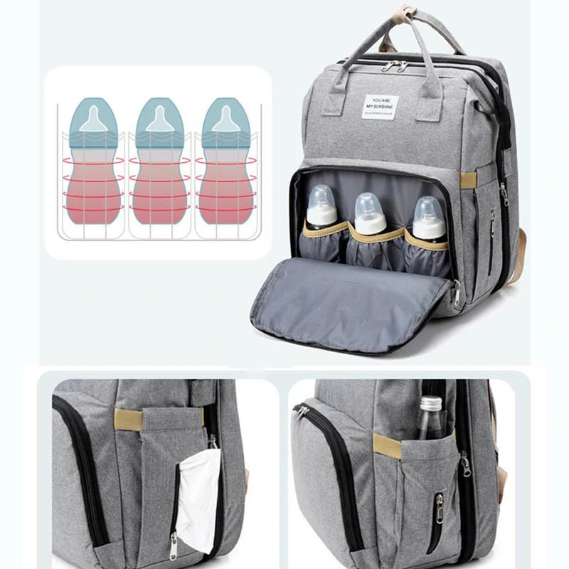 Foldable Crib Diaper Bag Backpack