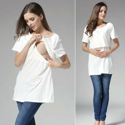 Maternity Short Sleeve Nursing T-Shirt