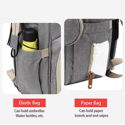 Grey Diaper Bag Backpack