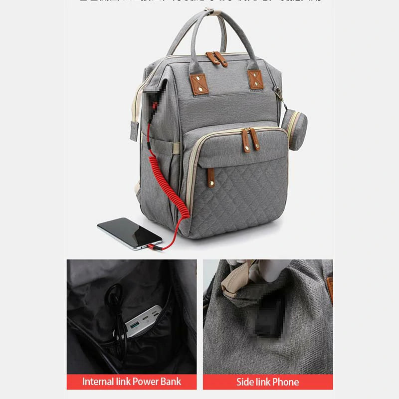 Grey Diaper Bag Backpack