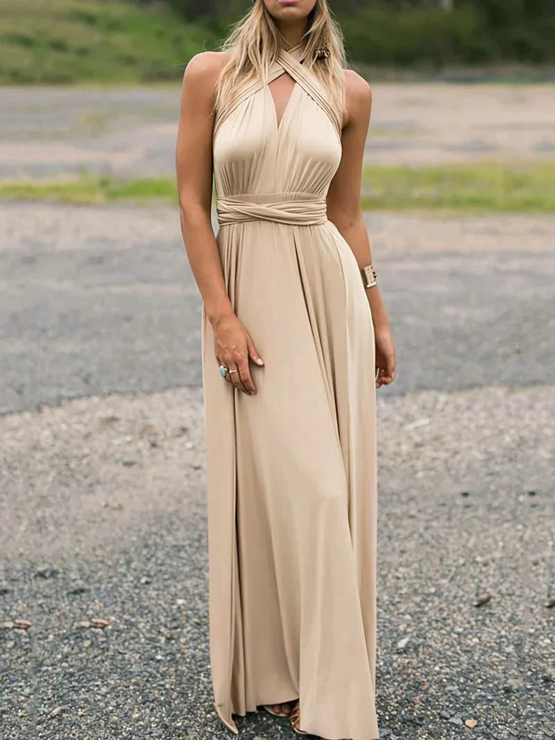 SILVER SEXY MAXI DRESS