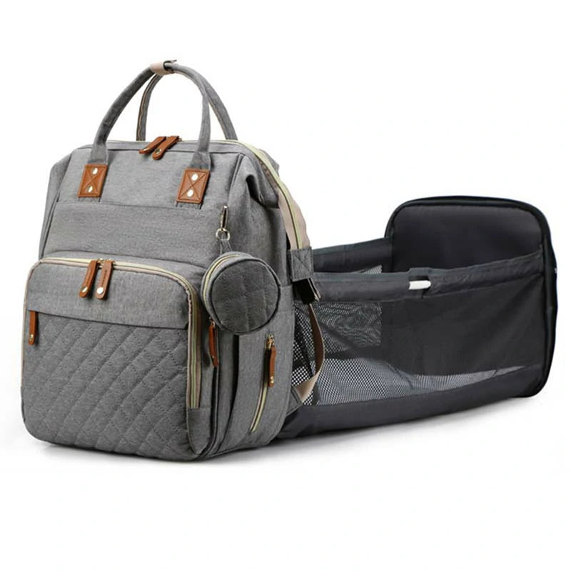 Grey Diaper Bag Backpack