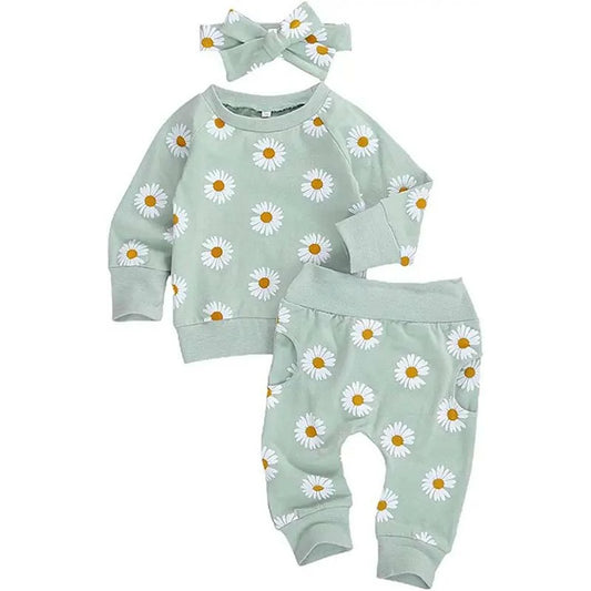 Cute Daisy Clothes Set for Baby Girls