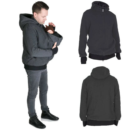 2-in-1 Multifunctional Kangaroo Dad Hooded Sweater