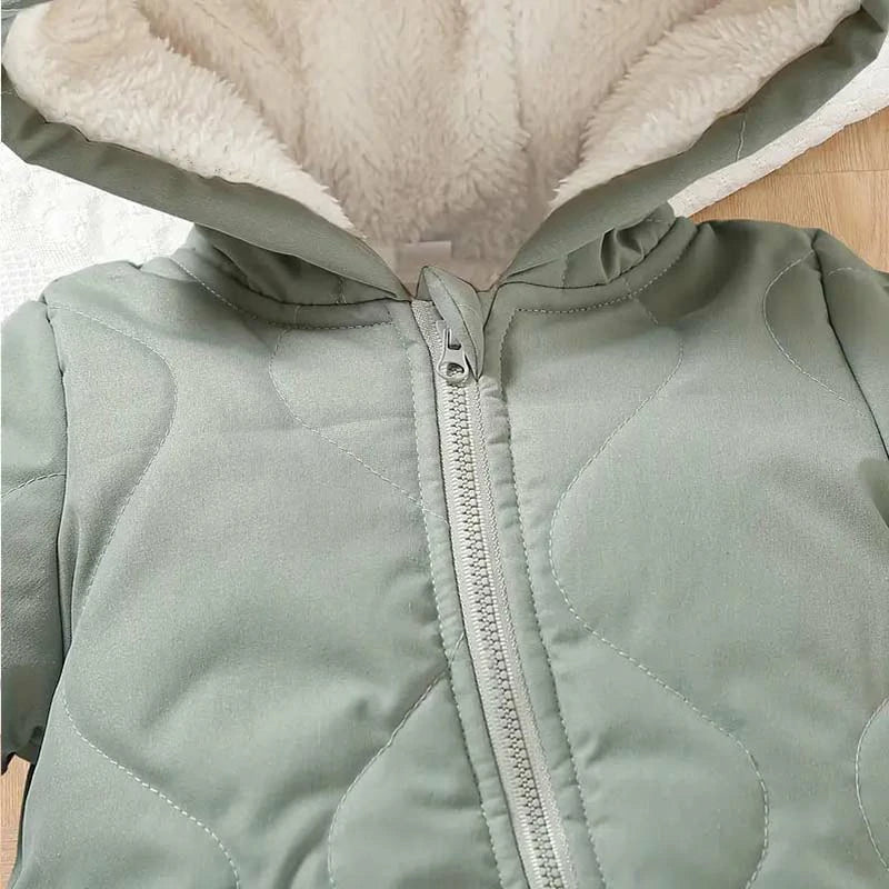 Infant Hooded Thick Zipper Coat