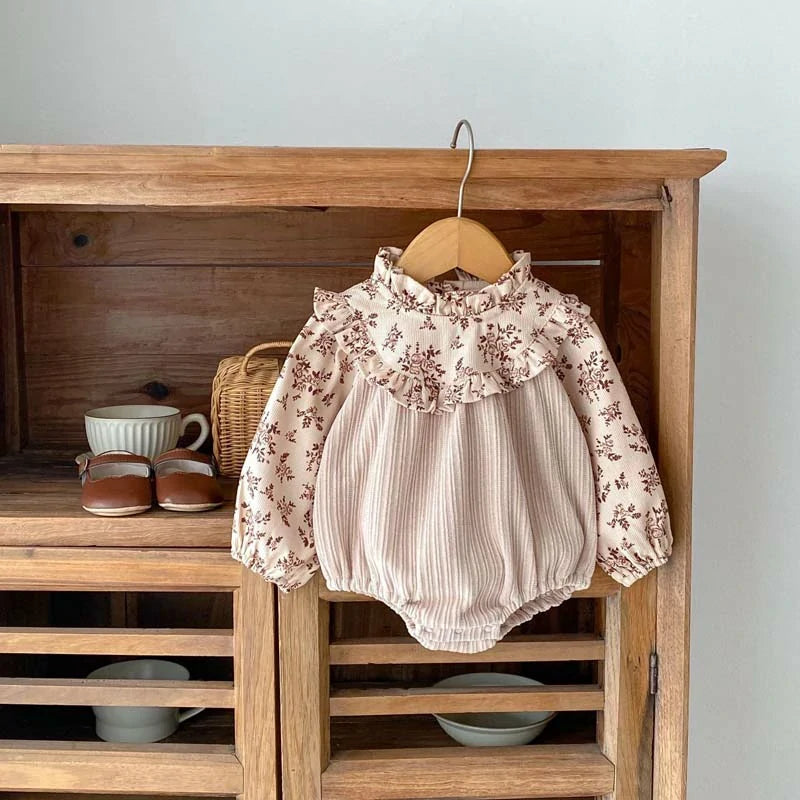 Baby Girl Corduroy Long Sleeve Bodysuits