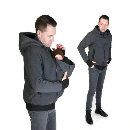 2-in-1 Multifunctional Kangaroo Dad Hooded Sweater